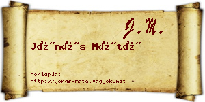 Jónás Máté névjegykártya