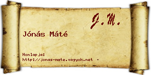Jónás Máté névjegykártya